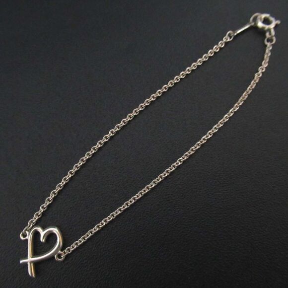 Tiffany &amp; Co Tiffany &amp; Co Paloma Picasso Rubbing Heart Bracelet 925sv Silver